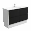 Fienza Rotondo Amato 1200 Vanity On Kickboard Satin White Panels ROT120BBWK