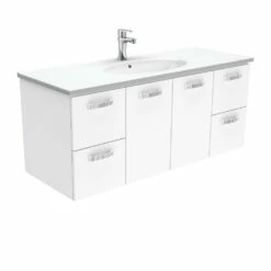 Fienza Rotondo Unicab 1200 Wall Hung Vanity Gloss White ROT120J
