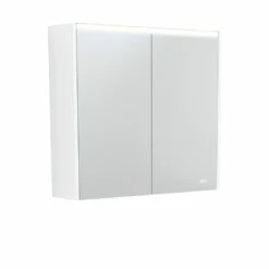 Fienza 750 LED Mirror Cabinet With Satin White Side Panels PSC750MW-LED