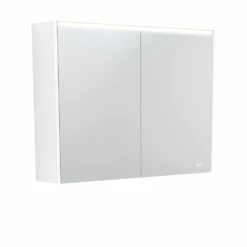 Fienza 900 LED Mirror Cabinet With Gloss White Side Panels PSC900W-LED