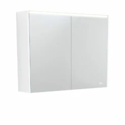 Fienza 900 LED Mirror Cabinet With Satin White Side Panels PSC900MW-LED
