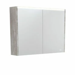Fienza 900 LED Mirror Cabinet With Industrial Grey Side Panels PSC900X-LED