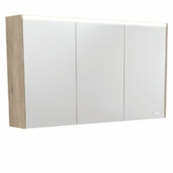 Fienza 1200 LED Mirror Cabinet With Scandi Oak Side Panels PSC1200S-LED