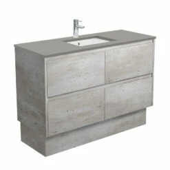 Fienza Sarah Dove Grey Undermount Amato 1200 Vanity On Kickboard Industrial Grey SD120BXK