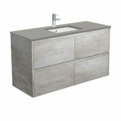 Fienza Sarah Dove Grey Undermount Amato 1200 Wall Hung Vanity Industrial Grey SD120BX