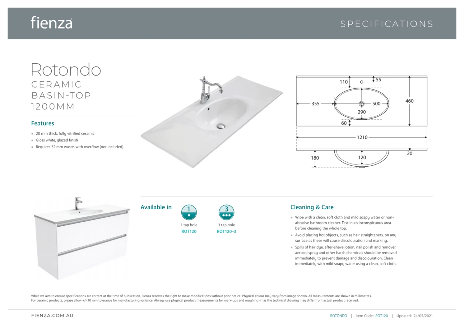 Fienza Sarah Dove Grey Undermount Amato 1200 Wall Hung Vanity Scandi Oak SD120BS 5 Fienza Sarah Dove Grey Undermount Amato 1200 Wall Hung Vanity Scandi Oak SD120BS - Image 3