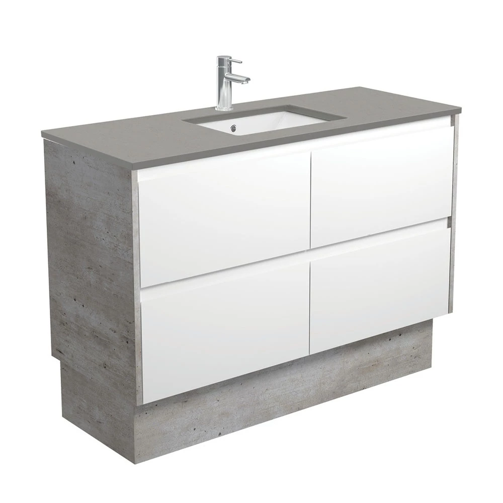 Fienza Sarah Dove Grey Undermount Amato 1200 Vanity On Kickboard Industrial Grey Panels SD120BWXK 3 Fienza Sarah Dove Grey Undermount Amato 1200 Vanity On Kickboard Industrial Grey Panels SD120BWXK