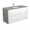 Fienza Sarah Dove Grey Undermount Amato 1200 Wall Hung Vanity Industrial Grey Panels SD120BWX