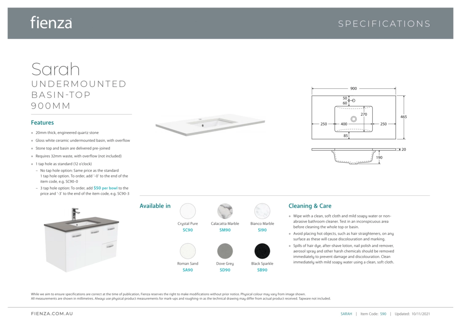 Fienza Sarah Dove Grey Undermount Amato 900 Vanity On Kickboard Industrial Grey Panels SD90BWXK 5 Fienza Sarah Dove Grey Undermount Amato 900 Vanity On Kickboard Industrial Grey Panels SD90BWXK - Image 3