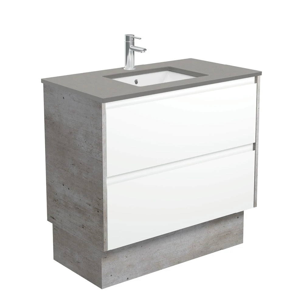 Fienza Sarah Dove Grey Undermount Amato 900 Vanity On Kickboard Industrial Grey Panels SD90BWXK 3 Fienza Sarah Dove Grey Undermount Amato 900 Vanity On Kickboard Industrial Grey Panels SD90BWXK
