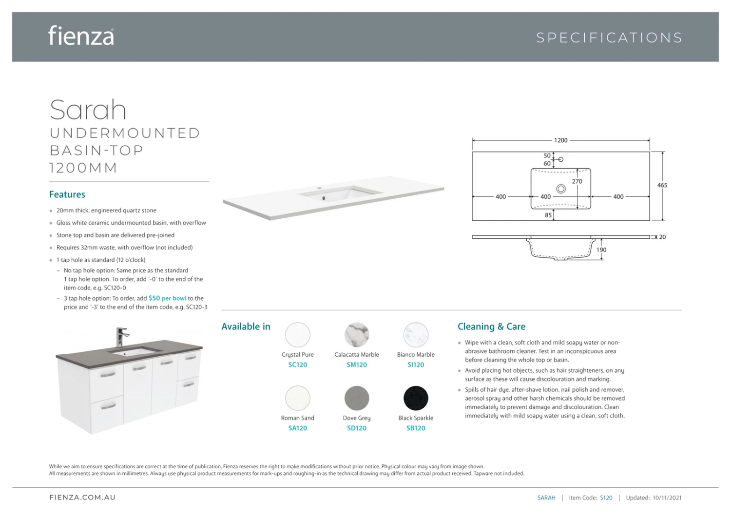 Fienza Sarah Dove Grey Undermount Fingerpull 1200 Wall Hung Vanity Satin Black SD120ZB 5 Fienza Sarah Dove Grey Undermount Fingerpull 1200 Wall Hung Vanity Satin Black SD120ZB - Image 3