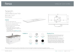Fienza Sarah Dove Grey Undermount Fingerpull 1200 Vanity On Kickboard Satin Black SD120ZBK -Bathroom Supplies Sales 2024 BA7527 1