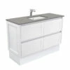 Fienza Sarah Dove Grey Undermount Hampton 1200 Vanity On Kickboard Satin White SD120TK