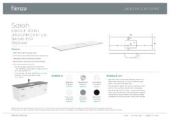 Fienza Sarah Dove Grey Undermount Single Bowl 1500 Wall Hung Vanity Edge Scandi Oak SD150SS -Bathroom Supplies Sales 2024 BA7548 1
