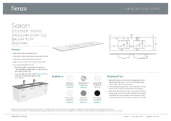 Fienza Sarah Dove Grey Undermount Double Bowl Fingerpull 1500 Wall Hung Vanity Gloss White SD150FD 8 Fienza Sarah Dove Grey Undermount Double Bowl Fingerpull 1500 Wall Hung Vanity Gloss White SD150FD -Bathroom Supplies Sales 2024 BA7553 1