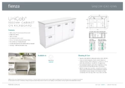 Fienza Sarah Dove Grey Undermount Double Bowl UniCab1500 Vanity On Kickboard Gloss White SD150NKD -Bathroom Supplies Sales 2024 BA7564