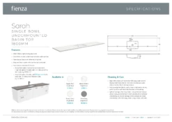 Fienza Sarah Dove Grey Undermount Single Bowl UniCab 1800 Vanity On Kickboard Gloss White SD180NKS -Bathroom Supplies Sales 2024 BA7566 1