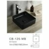 Basin Above Counter 370mm Square Matt Black Sunny Group CB-125-MB