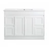 Sunny Group Quin Series 1200 Freestanding Bathroom Vanity Matte White With Ceramic Top SK76-1200WM-SD