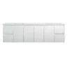 Sunny Group Willow Series 1800 Wall Hung Vanity Gloss White With Ceramic Top WH8027-1800W-SD