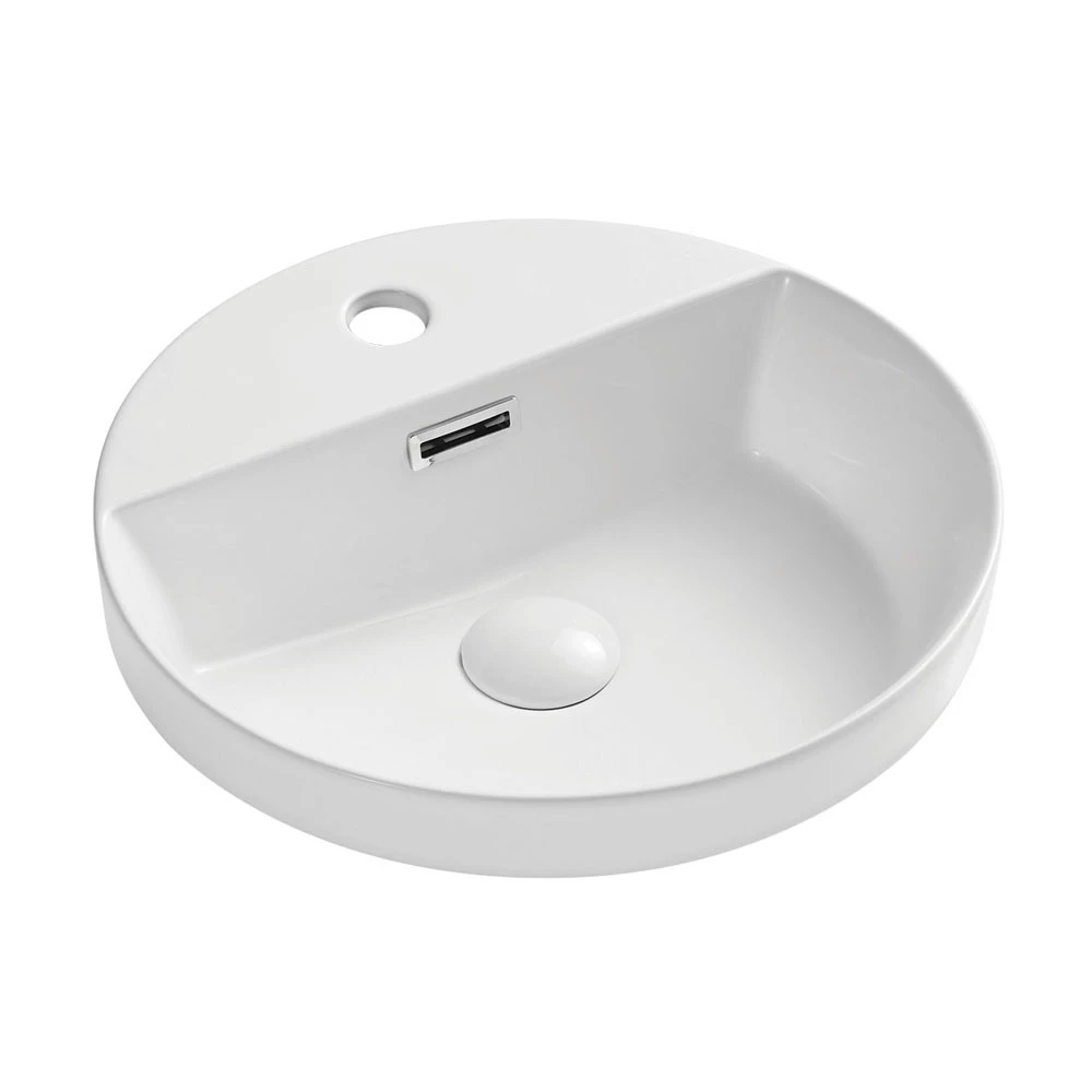 Fienza Reba Semi Inset Basin Gloss White 1 Tap Hole 390mm X 390mm RB4066 3 Fienza Reba Semi Inset Basin Gloss White 1 Tap Hole 390mm X 390mm RB4066