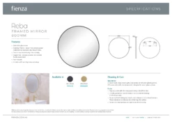 Fienza Matte Black Round Framed Mirror 800 Bathroom Mirror FMR80B 7 Fienza Matte Black Round Framed Mirror 800 Bathroom Mirror FMR80B -Bathroom Supplies Sales 2024 BA8022