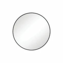 Fienza Matte Black Round Framed Mirror 600 Bathroom Mirror FMR60B