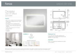 Fienza Deejay 1200mm X 700mm LED Bathroom Mirror With Demister LED04-120 10 Fienza Deejay 1200mm X 700mm LED Bathroom Mirror With Demister LED04-120 -Bathroom Supplies Sales 2024 BA8034