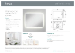 Fienza Hampton 900mm X 700mm LED Bathroom Mirror With Demister LED01-90 -Bathroom Supplies Sales 2024 BA8037