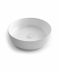 Seima Aurora 385 White Gloss Ceramic Above Counter Basin Round 192034