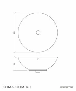 Seima Ios 005 Gloss White Ceramic Above Counter Basin Round Integrated Overflow 191433 -Bathroom Supplies Sales 2024 BA8111 2