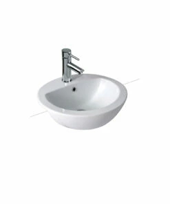 Seima Chiois 205 Semi Recessed Basin Oval Gloss White One Tap Hole 191472