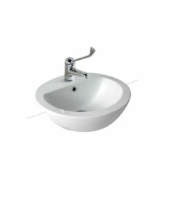 Seima Chiois 205 Care Semi Recessed Basin Oval Gloss White One Tap Hole 191472-