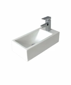 Seima Ceramic Above Counter Basin Rectangular Gloss White No Tap Hole PLATI SBC-514B