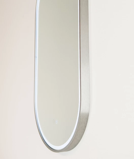Remer LED Bathroom Mirror With Demister Gatsby D Brushed Nickel Frame 900mm X 4500mm G4590D-BN 3 Remer LED Bathroom Mirror With Demister Gatsby D Brushed Nickel Frame 900mm X 4500mm G4590D-BN