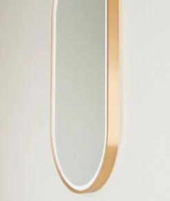 Remer LED Bathroom Mirror With Demister Gatsby Rose Gold Frame 900mm X 4500mm G4590D-RG