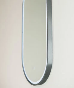 Remer LED Bathroom Mirror With Demister Gatsby Gun Metal Frame 900mm X 4500mm G4590D-GM