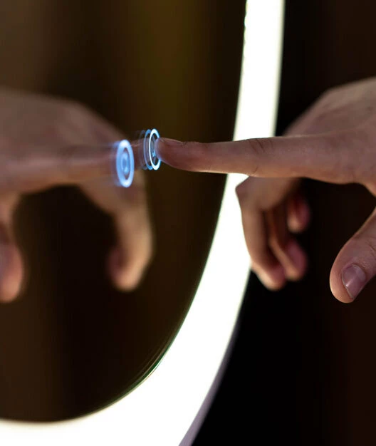 Remer 800mm Round LED Bathroom Mirror Eclipse D Matte White E80D-MW 5 Remer 800mm Round LED Bathroom Mirror Eclipse D Matte White E80D-MW - Image 3