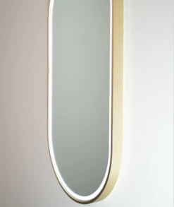 Remer 1200mm X 450mm LED Bathroom Mirror With Demister Gatsby D Rose Gold Frame GG45120D-RG
