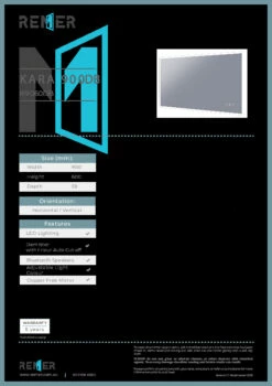 Remer Kara DB LED Bathroom Mirror With Demister 1200mm X 750mm K12075DB 11 Remer Kara DB LED Bathroom Mirror With Demister 1200mm X 750mm K12075DB -Bathroom Supplies Sales 2024 BA8267