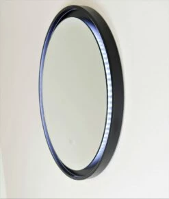 Remer Eclipse DD 800mm Round Mirror Matte Black Demister & LED Lighting E80DD-MB