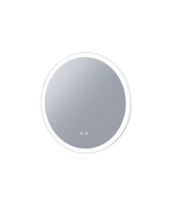 Remer Eclipse DD 600mm Round Mirror Matte White Demister & LED Lighting E60DD-MW