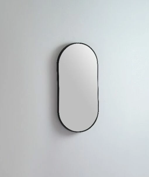 Remer Modern Oblong Bathroom Mirror Matte Black 910mm X 460mm MO4691-MB -Bathroom Supplies Sales 2024 BA8291