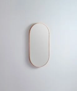 Remer Modern Oblong Bathroom Mirror Brushed Brass 910mm X 460mm MO4691-BB