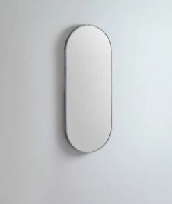 Remer Modern Oblong Bathroom Mirror Brushed Nickel 1210mm X 460mm MO46121-BN