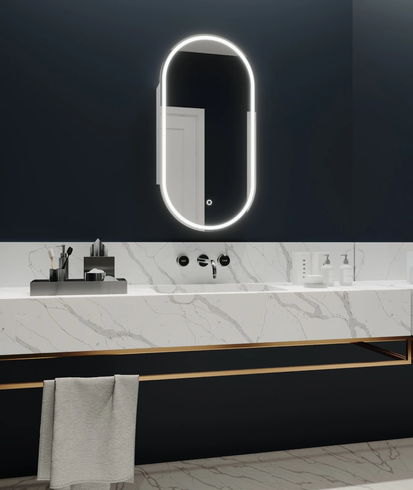 Remer LED Bathroom Mirror With Shaving Cabinet 900mm X 4500mm Capsule 450 CR45D 4 Remer LED Bathroom Mirror With Shaving Cabinet 900mm X 4500mm Capsule 450 CR45D - Image 2