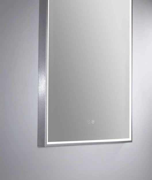 Remer LED Bathroom Mirror With Demister Brushed Nickel Arch D 500mm X 900mm AR50D-BN 3 Remer LED Bathroom Mirror With Demister Brushed Nickel Arch D 500mm X 900mm AR50D-BN