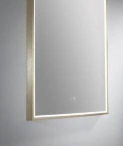 Remer LED Bathroom Mirror With Demister Brushed Brass Arch D 500mm X 900mm AR50D-BB