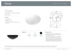 Fienza Aluca Above Counter Basin Gloss White 400mm X 400mm RB821 9 Fienza Aluca Above Counter Basin Gloss White 400mm X 400mm RB821 -Bathroom Supplies Sales 2024 BA8590