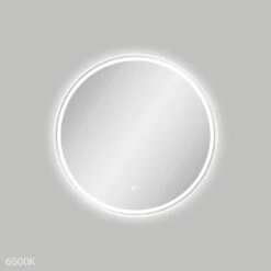 Fienza Reba LED Framed Mirror 700mm Round Matte White LED700FRW